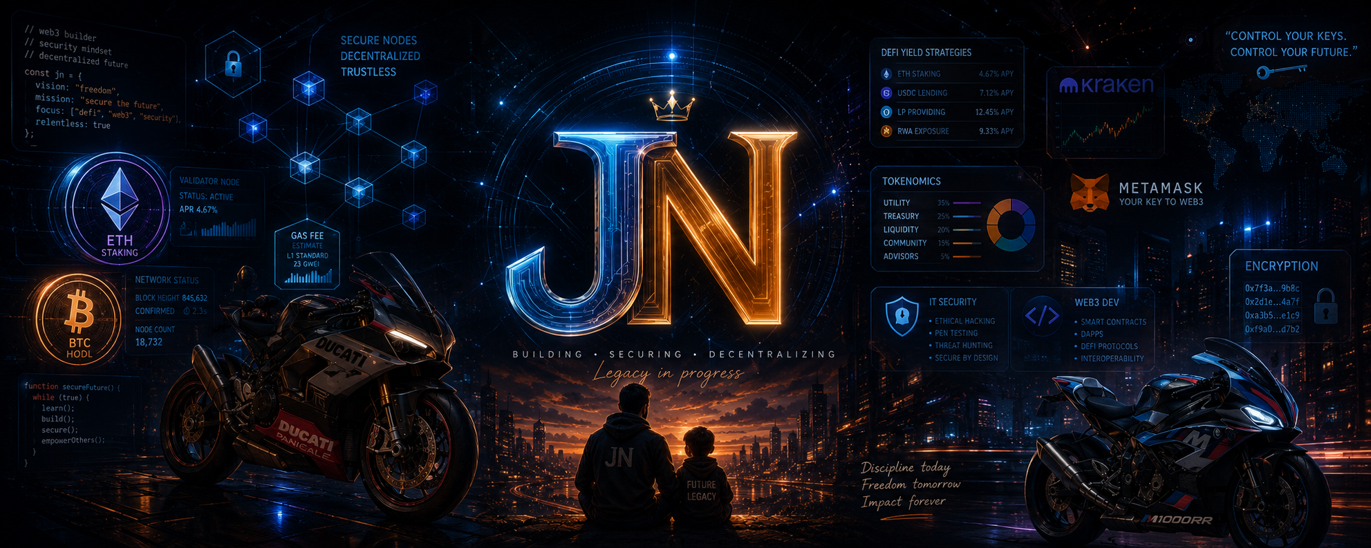 banner with JN initials